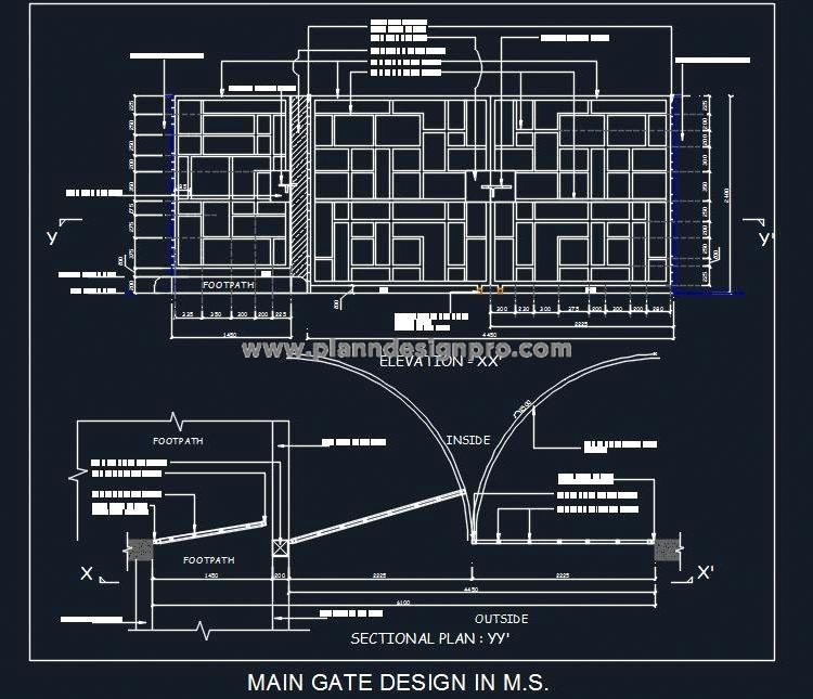 Main Gate Design- AutoCAD DWG with Small Gate Details