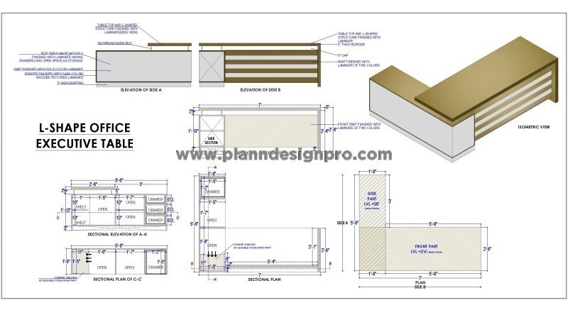 Latest Office Executive Table Cad Drawing