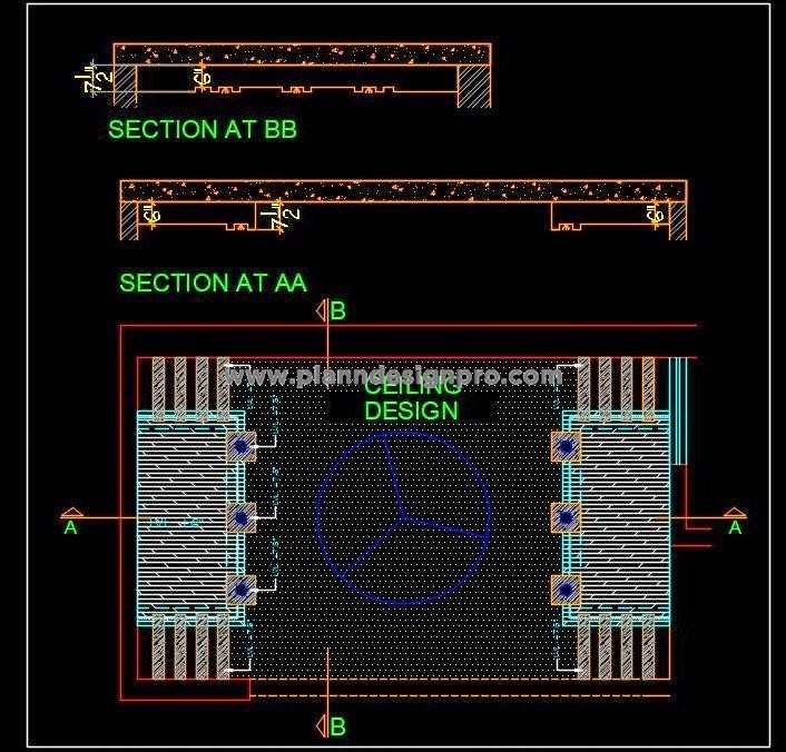 Modern Bedroom Ceiling Design - Free AutoCAD Download