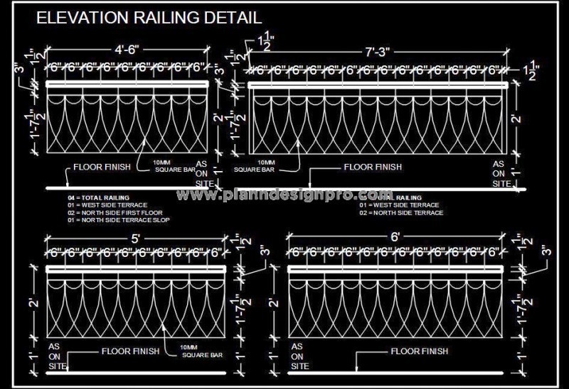 Modern Railing CAD Block Free Download for Architects