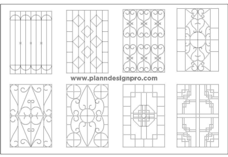 Modern Window Jali Designs DWG Free Download