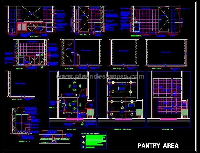 Modular Pantry Layout in AutoCAD DWG with Storage Designs