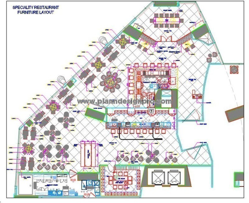 Multi-Specialty Restaurant CAD Floor Plan for Architects & Designers