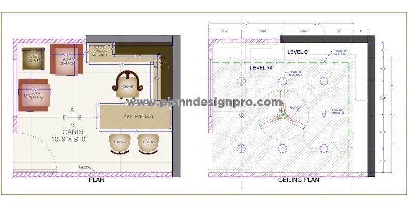 Office Cabin Plan Cad Block Free Download