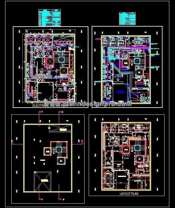Office Design with Electrical & HVAC Plans- DWG Download