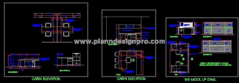 Office Workstation CAD Block- Desk and Partition Design