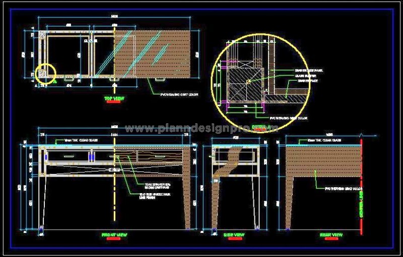 Outdoor Service Counter CAD Design PVC Material & Glass Top