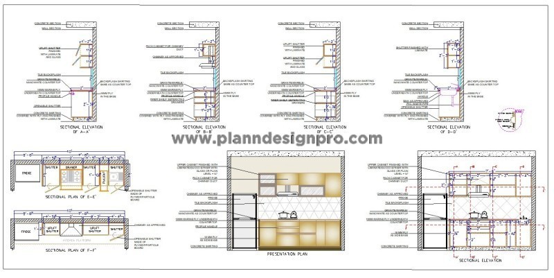 Pantry Detail Design Cad Working Drawing