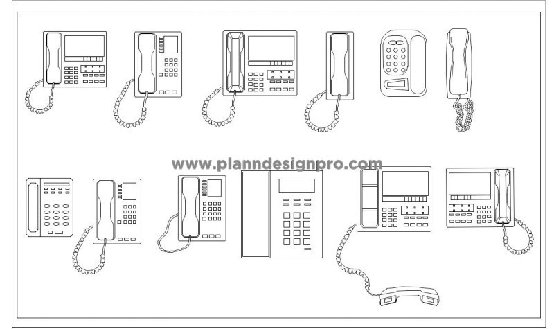 Phones in 2D Plans- Free CAD Blocks