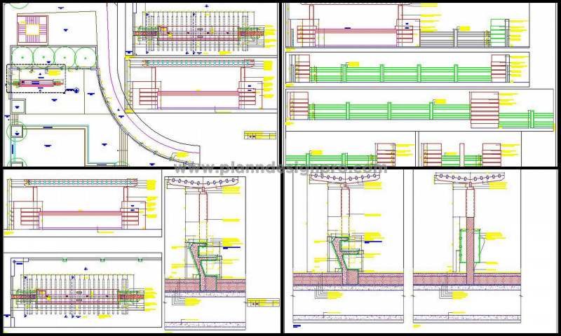 Pool Bar Counter CAD Design- Stone Finish & Wooden Pergola