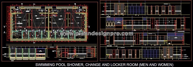 Pool Change and Shower Room Design CAD Design