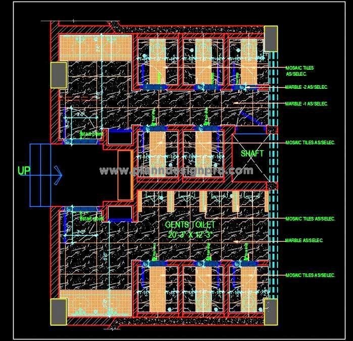 Public Toilet Layout for Architects - Free AutoCAD DWG