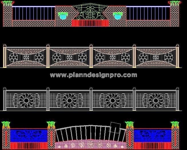 Railing Design Free CAD Blocks- RCC & Iron Grill