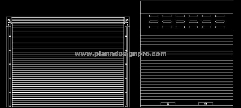 Rolling Shutter CAD Block- Elevation View for AutoCAD
