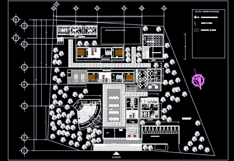 School Architectural Design CAD-  Space Planning Layout