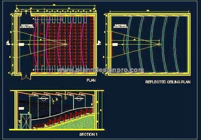 Seminar Hall CAD Design for 150 People with DWG Details