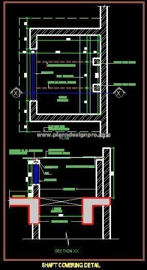 Shaft Covering CAD Drawing- Polycarbonate & Ventilation Details