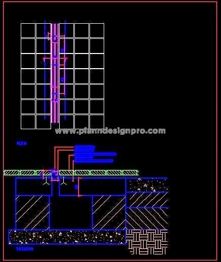 Slot Drain DWG- 50 mm Wide Construction & Installation Details