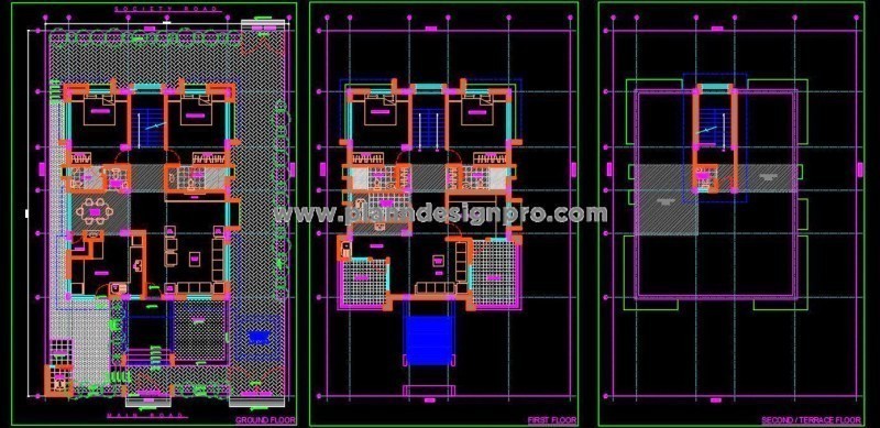 Spacious 2BHK Duplex Design - 45'x70' Plot AutoCAD File
