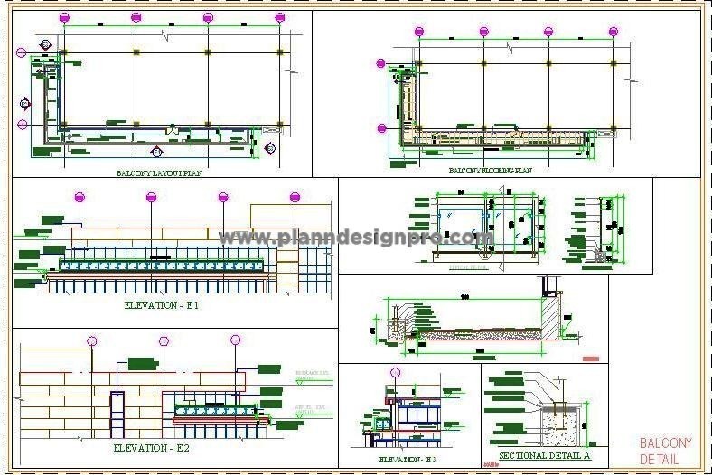 Stainless Steel Glass Railing CAD for Balcony and Stairs