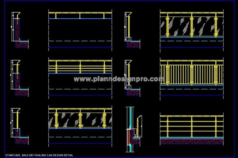 Staircase & Balcony Railing Designs- Free CAD Blocks