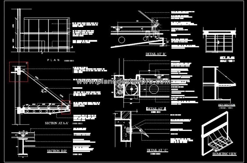 Steel Cantilevered Canopy DWG Design with Float Glass