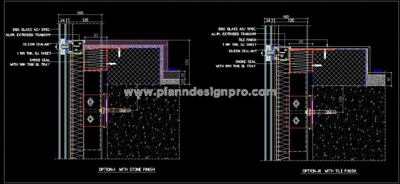 Structural Glazing CAD- Window & Sill Fixing in Stone & Tile