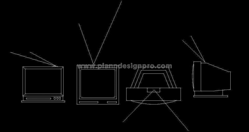 TV CAD Block Free Download- Plan & Elevation