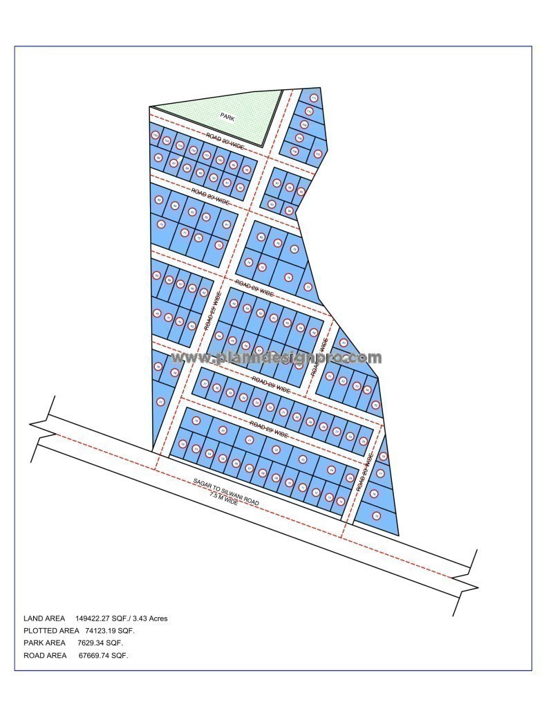 Urban Housing Colony Design- AutoCAD Layout Plan
