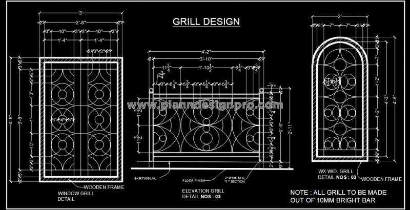 Window and Railing Grill Design CAD Blocks