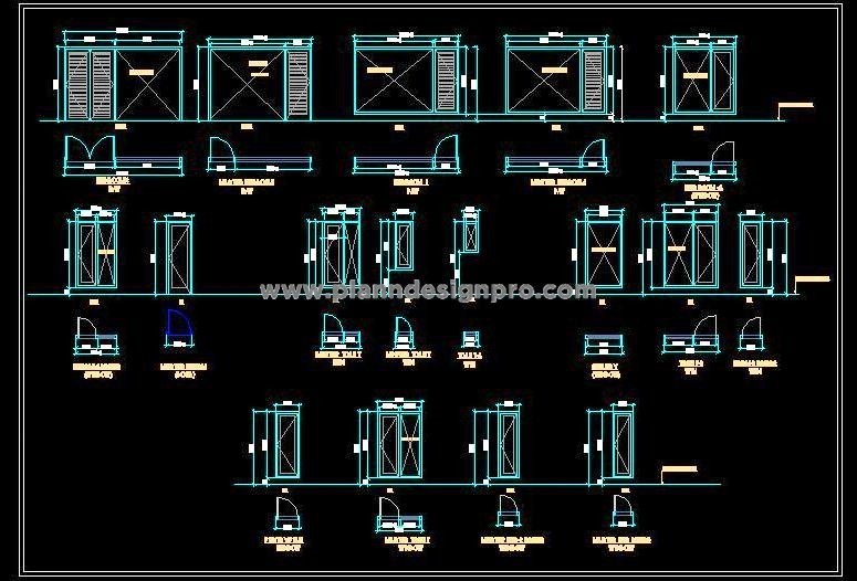 Wood Door & Window Opening Schedule in Free AutoCAD DWG