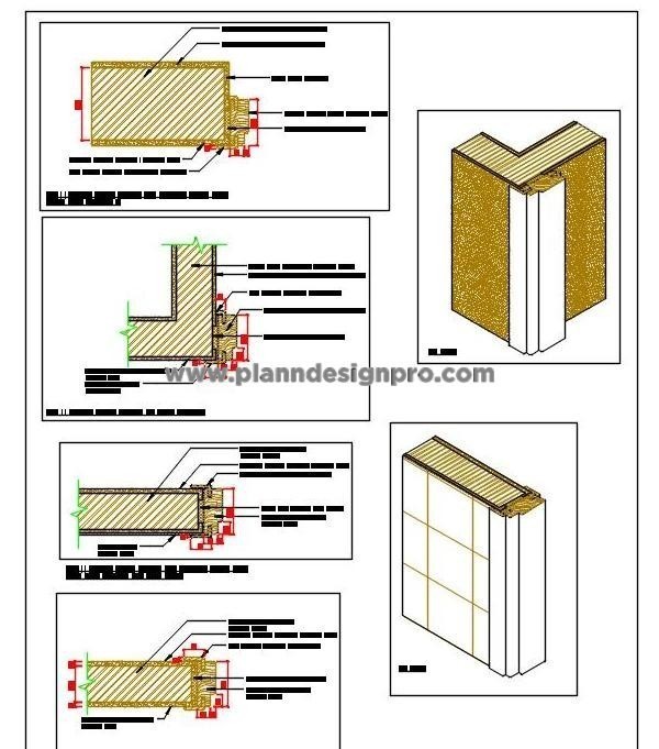 Wooden Door FrameJamb Sectional CAD Detail