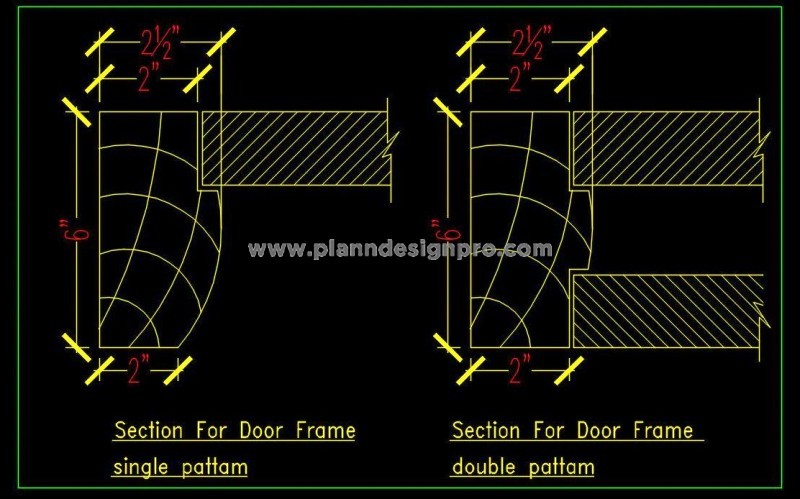 Wooden Door Jamb Construction Detail- Free Autocad DWG