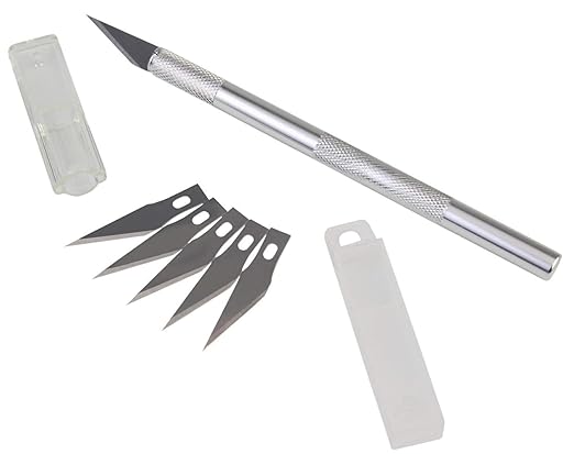 Scalpel- Pen Knife with 5 Interchangeable Sharp Blades for Model Cutting