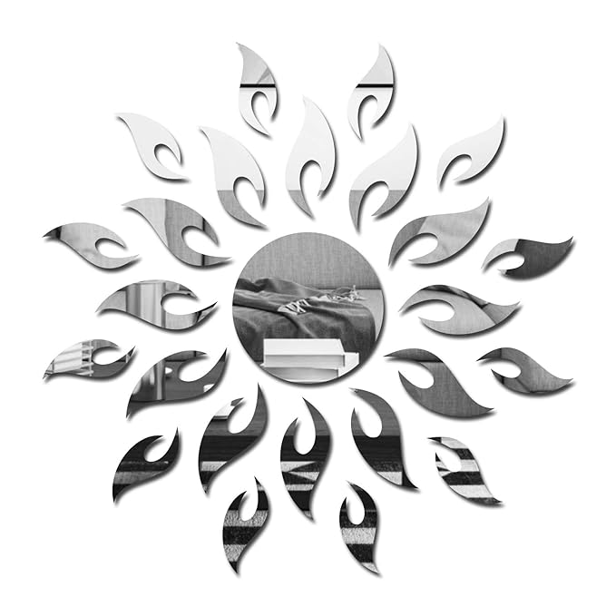 Wall1ders - Acrylic 3D Mirror Butterfly Wall Stickers for Living Room, Bedroom, Kids Room(Silver, 45x45cm) - Pack of 25