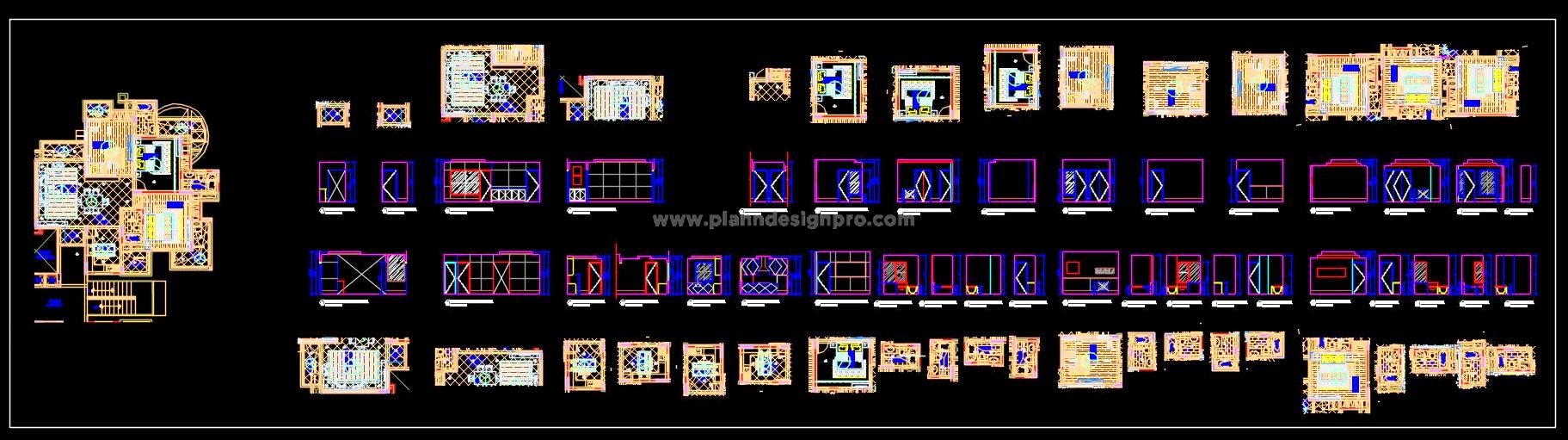 3BHK Apartment Interior Details- AutoCAD Drawing