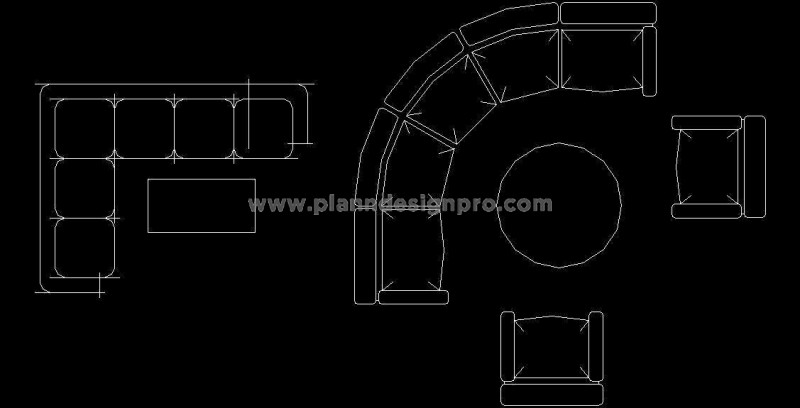 Download Free Furniture CAD Blocks- Sofas & Armchairs