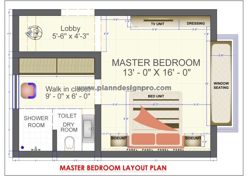 Master Bedroom Layout AutoCAD Floor Plan