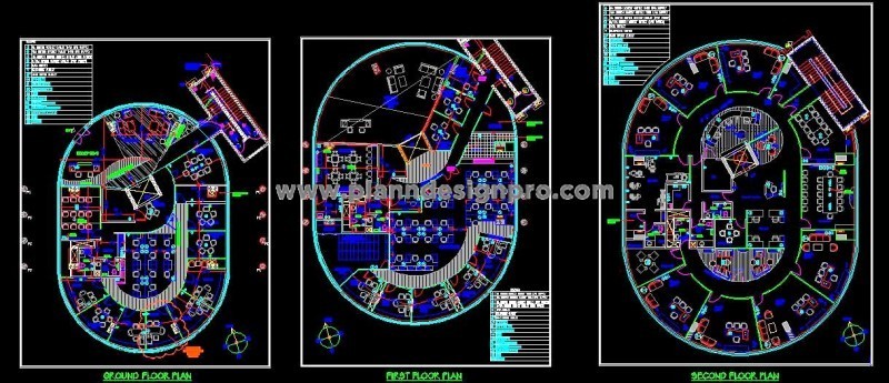 Office Electrical System Design for Three Floors- DWG Drawing